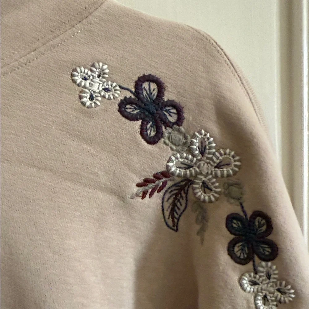 Abercrombie and Fitch Embroidered Women's Hoodie - Cream size Small - Picture 4 of 7